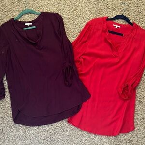 Women's Burgundy and Red Tops